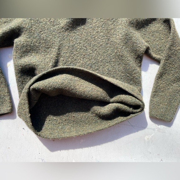 Women's Gap Sweater Green Wool Solid L Stretch Warm City Fall Preppy College - Picture 6 of 11